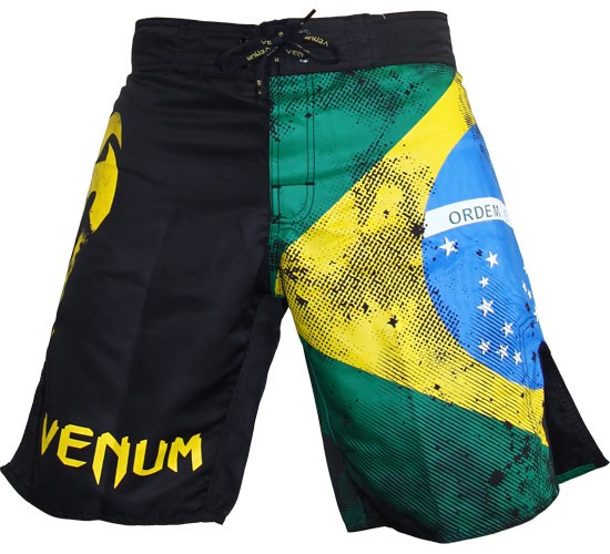 SALE Venum Fight Shorts Brazilian Flag schwarz MMA BJJ Muay Thai VENUM-0081 